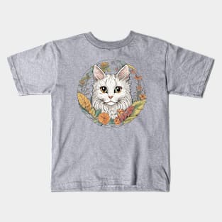 cat with foliage design Kids T-Shirt